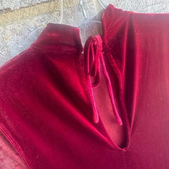 Free People Intimately Long Sleeve Semi-Sheer Velvet/Mesh Burnout Mini Dress S - Picture 7 of 8